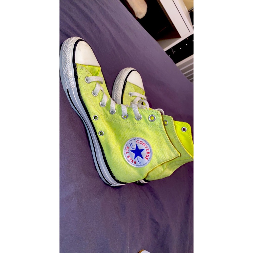 Neon yellow converses